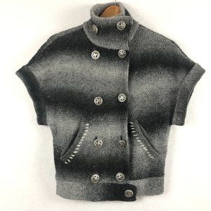 BKE Women's Size Small Grey Black Space-Dye Dolman Wool Blend Knit Sweater